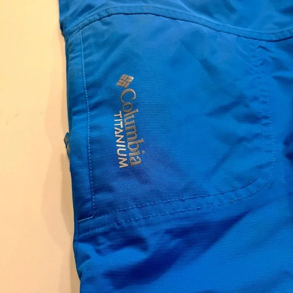 Columbia Titanium Omni-Tech Kids Blue Waterproof Snow Pants Sz. LG Ski Snowboard - Picture 6 of 16